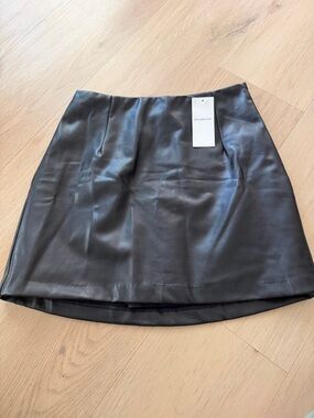 Abercrombie & Fitch Black Faux Leather Mini Skirt